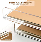 2 Pack- Stackable Paper Letter Tray, A4 File Tray Desk Organizer, Acrylic Desk Organizers and Accessories Sorter, Clear Workspace Office Supplies Organizers, 12.4inx8.86inx3.46in