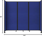 Versare Room Divider 360 Portable Wall Partition | Folding Panels | Large Freestanding Divider | Locking Wheels | Temporary Room Separator