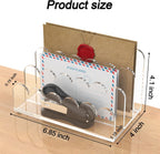 YAGELI 2 Pack 3-Slot Acrylic Mail Organizer for Desktop – Scalloped Clear Document Sorter, Vertical File Holder for Office/Home, Space-Saving Desk Organizer for Letters, Bills, Stationery