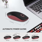 FOPETT Wireless Keyboard and Mouse Combo, 105 Keys Full-Sized 2.4 GHz Round Keycap Colorful Keyboards, USB Receiver Plug and Play, for Windows, Mac, PC, Laptop, Desktop (Blackcolorful)