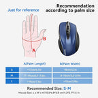 TECKNET Wireless Mouse (BT5.0/3.0 & 2.4G) Rechargeable 4800 DPI Silent USB A & Bluetooth Mouse 6 Buttons, Wide Compatibility - Blue