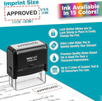 MaxMark Customized Self Inking Stamp - Up to 2 Lines of Text - Small & Wide Size - Choose from 15 Ink Colors