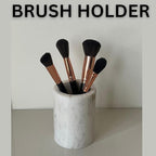 Natural Marble Pencil Pen Holder Stand for Desk, Makeup Brush Cup for Girls, Bathroom Tumbler Cup, Durable Office & Home Organizer Pencil Holder