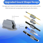 12PCS Pen Holder for Desk, Upgraded Adhesive Pen Pencil Holder for Desk Wall Clipboard Car Silicone Pens Markers Pencils Organizer Teacher Supplies Office Supplies (12PCS Gray)