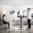 VIVO Electric 71 x 30 in Standing Desk, Memory Height Adjustment, 1B Series, White and Light Wood Top, Black Frame, DESK-KIT-1B7WC