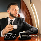 Amyhill 2 Pieces Wood Business Card Holder for Desk Wooden Business Card Display Stand Postcard Holder for Office Home Desktop (Black)