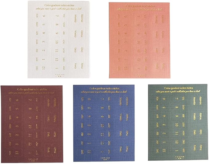 10 Sheets Monthly Adhesive Index Tabs Colorful Monthly Separator Tabs for Office Study Planners Organizations (Knight)