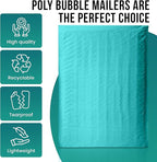 Levex - #000 4" x 8" [5 Pack] Teal Poly Bubble Mailers, Padded Envelope Mailers, Packing Envelope & Mailing Bags for Shipping
