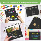 50 Packs 5x7 A7 Envelopes for Invitations, Photos, Greeting Cards - Self Seal for Weddings, Mailing (Black)