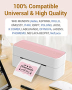 Phomemo Pink Thermal Labels for Shipping Label Printer for Small Business Supplies - 3" x 2" / 500 Pink Labels/Roll, Commercial Grade Round Stickers Roll for Custom Stickers Personalized & Business