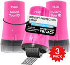 Guard Your ID Advanced 2.0 Rollers Identity Privacy Marker for Blocking Out Address, Private, Prescription Information (Regular 3-Pack, Pink)