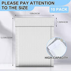 Ireer 10 Pack Extra Large 10 x 13" Bubble Mailers Poly Padded Envelopes Cushioned Mailing Envelopes Bubble Padded Mailers Self Adhesive Waterproof Shipping Bags for Business Christmas Packaging Gift
