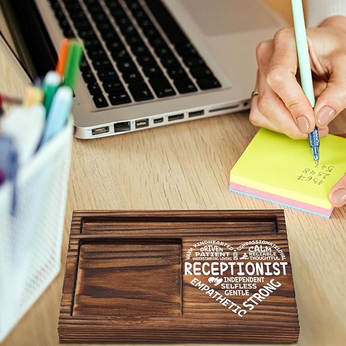 Receptionist Appreciation Gifts, Thank You Gifts for Receptionist School Secretary Office Assistant Front Desk Admin, Administrative Assistant, Secretary Desk Self-Stick Note Pad Holders TZP04