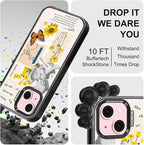 MOSNOVO Magnetic Case for iPhone 15, 10ft Military-Grade Protection, Compatible with Magsafe, Shockproof Phone Case for iPhone 15 - Vintage Collage Art - Clear Black