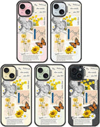 MOSNOVO Magnetic Case for iPhone 15, 10ft Military-Grade Protection, Compatible with Magsafe, Shockproof Phone Case for iPhone 15 - Vintage Collage Art - Clear Black