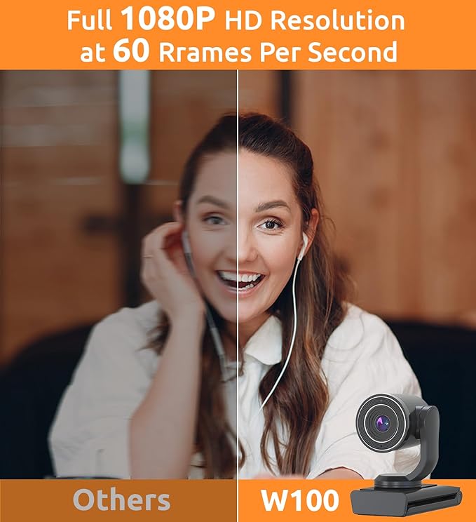 TOUCAN 1080P Webcam with Microphone,FHD Streaming Camera with 1080P/60fps,Privacy Protection Plug Play Ultra Compact Web Cam w/ 89°View for Computer/Meeting/Online Classes/Zoom/YouTube