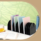 Ctosree Acrylic File Organizer for Desk Vertical 15 Compartments File Sorter Mail Organizer Desktop Countertop Folder Stand Racks for Office Home School Desk(Arch,Black)