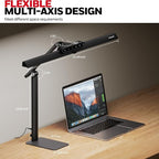 Honeywell LED Desk Lamp with Base - HJ1BK Sunturalux Eye-Caring Architect Desk Lamp for Home Office, 1200LM Computer Desk Light 4 Color Modes Stepless Dimming Task Desk Light with Timer Function Black