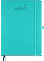 BEZEND Planner 2025-2026 Weekly and Monthly, 8.5" x 11" Academic Calendar (Jul 25-Dec 26) Vertical Daily Appointment with Hourly Timeslot & Monthly Tab, PU Leather Hardcover - Turquoise