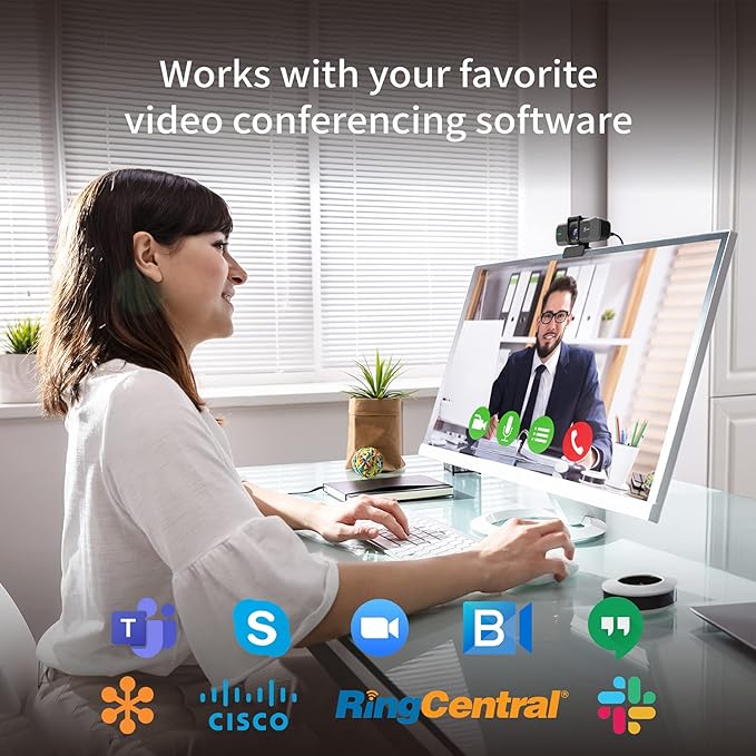 j5create 4K Wide Angle Webcam with Microphone/Privacy Cover for Video Conferencing, Streaming, Recording and Online Teaching, Supports Zoom, Skype, Teams, OBS and More (JVU430)