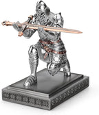 King's Guard Knight Pen Holder Pen Stand Desk Organizers and Accessories Resin Pencil Holder as Gift for Office and Home (Silver)