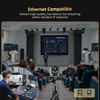 NexiGo PTZ Camera 20X Optical Zoom with PoE HDMI/3G-SDI/USB/LAN IP Streaming Outputs, Auto AI Tracking for Video Conferencing Live Streaming Meeting Church Services Worship Skype Zoom Teams OBS