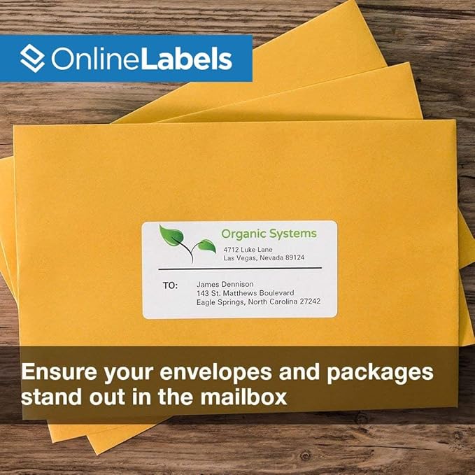4 x 2 Rectangle Mailing Labels - Permanent, White Matte - Address, Shipping, Gift - Pack of 2,500-250 Sheets - Inkjet/Laser Printers - Online Labels
