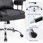 Big and Tall Office Chair 500lbs Wide Seat Executive Office Desk Chair High-Back Office Task Chair, Ergonomic Lumbar Support Computer Office Chairs for Heavy People(Black)