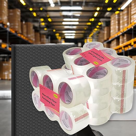 iMBAPrice 3-Inches Clear Packaging Tape, 24 Roll of 110 Yards (24 x 330 Feet) Long 3" Wide Shipping Tape for Box Office Moving Packaging Shipping