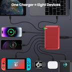 USB C Charger 200W USB C Charger Block,Upgraded GaN III 8-Port Fast Charging Station Hub,PD 65W Laptop Charging Adapter Compatible with MacBook Pro/Air,DELL,Steam Deck,iPhone 16/15/14,Galaxy S23/22