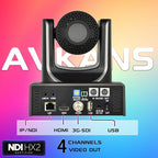 AVKANS NDI PTZ Camera, AI-Base Auto Frame Tracking Camera, 20X Zoom HDMI PTZ with SDI USB POE for Church House of Worship Live Streaming and Recording (NDI License Included)