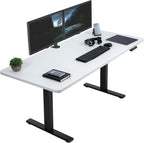 VIVO Electric 60 x 30 in Standing Desk, Memory Height Adjustment, 1B Series, White Top Black Frame, DESK-KIT-1B6W-30