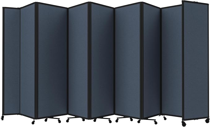 Versare Room Divider 360 Portable Wall Partition | Folding Panels | Large Freestanding Divider | Locking Wheels | Temporary Room Separator