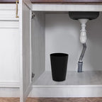 HOLDN’ STORAGE Small Trash Can - Set of 2 Open Top Waste Bin of 1.58 Gallon, Compact Waste Can Perfect for Bathroom, Kitchen, Office, Dorm - Durable Garbage Can - Glossy Black