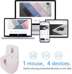 Rapoo MT760 Multi-Device Wireless Mouse, Bluetooth 5.0 and 2.4GHz Multi-Mode Connection, Up to 4 Devices, 11 Programmable Buttons, 4K DPI, Ergonomic Design, 90 Days Battery Life, PC, Pink