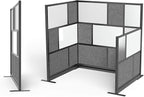 Workflow Modular Wall | Room Divider with Whiteboard, Sound-Dampening, & Frosted Acrylic Panels | Expandable Office Partition for Privacy & Productivity (53" x 70")