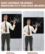 Magnetic Glass Whiteboard，60"x48" Wall Mounted Frameless Dry Erase Board for Office, Home & School Black