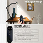 Micomlan Desk Lamp with Clamp, Architect Led Desk Lamp for Home Office with Remote Control, 24W Ultra Bright Auto Dimming Computer Light Adjustable Table Light for Working Workbench (Remote)