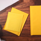 50 Pieces Metallic Padded Bubble Mailers Shipping Mailers Poly Mailers Foil Glitter Padded Envelopes Adhesive Seal Closure Envelopes Shipping Bags for Mailing Packing (Yellow, Simple Style)
