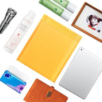 52Pack Yellow 8.5x12in Kraft Bubble Mailers Small Business Mailing Packages Self-Sealing Paper Envelopes, Mailer Shipping Padded Envelopes with Strong Adhesion for Jewelry Makeup Supplies