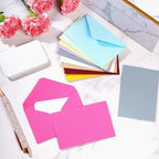 jiebor 100 Sets Small Envelopes with Small Blank Gift Business Card Wedding Invitation Pocket Envelopes for Graduations Wedding Shower Holiday 4.37 x 2.91 Inch Light Color