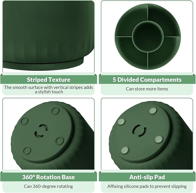 SKYDUE 360 Degree Rotating Desk Organizer, Dual-Purpose Pencil Pen Holder for Desk, Rotating Pencil Cup with Stickers, Office Supplies, Desk Decor for Office, School, Home