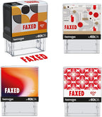 Fastnotes FAXED Self-Inking Rubber Stamp by COLOP - Great for Office Documents, Notary, Warehouse, Accounting Paperwork, Business, and Legal Documentation - Red Ink (FAXED- Red)