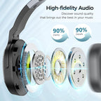 Trucker Bluetooth Headset with Dongle, Wireless Headsets with Noise Cancelling Microphone, 50+Hrs HD Talktime Bluetooth Headphones with Detachable Earpad/Single+Dual Mode for Office/Driving