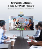 Spedal 4K UHD Webcam with Built-in AI Noise Reduction Dual Microphones,120° Wide Angle Zoomable Webcam with Remote and Software Control for Conferencing/Streaming/Online Teaching/Video Calling