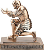 Knight Pen Holder Pen Stand Desk Organizers and Accessories Resin Pencil Holder as Gift with a Fancy Pen for Office and Home Desk Organizer (Bronze)