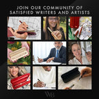 Wordsworth & Black Fountain Pen Set, Luxury Bamboo Wood - Medium Nib, Gift Case; Includes 6 Ink Cartridges, Ink Refill Converter -Journaling, Calligraphy, Drawing, Smooth Writing [Brown Wood]