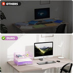 Marbrasse 3 Tier Paper Organizer Letter Tray, Mesh File Organizer with Handle, Paper Sorter Desk Organizer for Home Office Supplies(Purple)