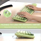 Wireless Keyboard and Mouse, Full-Size Retro Typewriter Keyboard with Round Keycaps, 2.4GHz for Windows, Mac, Laptop, PC, Desktop (Green Gradient)