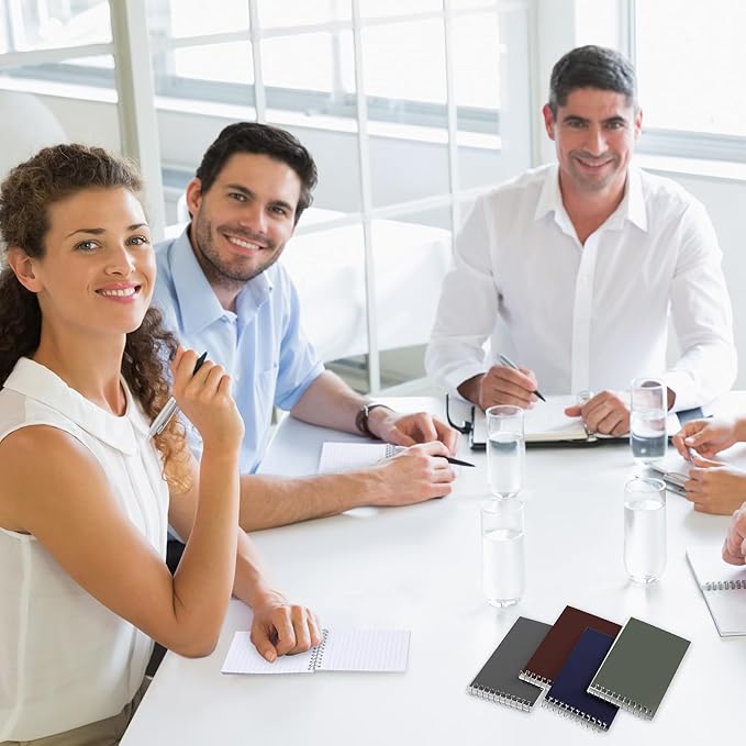 Teling 50 Pieces Spiral Memo Pads Bulk 3 x 5 Inch Small Note Pads Top Bound Lined College Ruled Paper Mini Notepad Pocket Spiral Notebooks for School Office Home Supplies, 75 Sheets (Dark Colors)